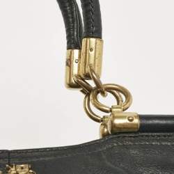 Pre Owned Coach Black Leather Madison Pinnacle Carrie Satchel