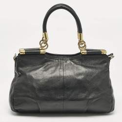 Pre Owned Coach Black Leather Madison Pinnacle Carrie Satchel
