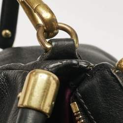 Pre Owned Coach Black Leather Madison Pinnacle Carrie Satchel