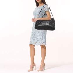 Pre Owned Coach Black Leather Madison Pinnacle Carrie Satchel