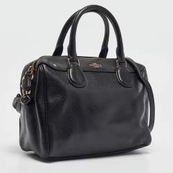 Pre Owned Coach Black Leather Mini Bennett Satchel