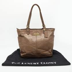 Coach Brown Embossed Leather South Tote