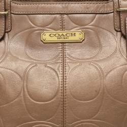 Coach Brown Embossed Leather South Tote