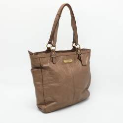Coach Brown Embossed Leather South Tote