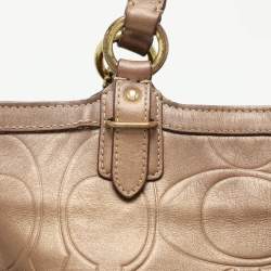 Coach Brown Embossed Leather South Tote
