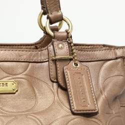 Coach Brown Embossed Leather South Tote