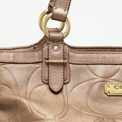 Coach Brown Embossed Leather South Tote