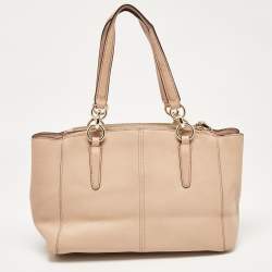 Coach Peach Leather Mini Christie Carryall Double Zip Satchel