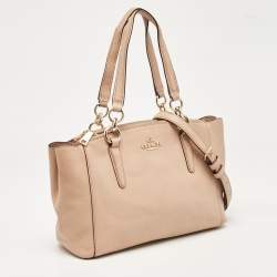 Coach Peach Leather Mini Christie Carryall Double Zip Satchel