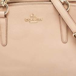 Coach Peach Leather Mini Christie Carryall Double Zip Satchel