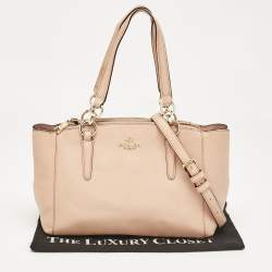 Coach Peach Leather Mini Christie Carryall Double Zip Satchel