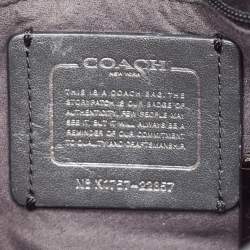 Pre Owned Coach Metallic Green Leather Bowery Crossbody Bag