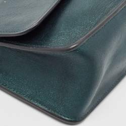 Pre Owned Coach Metallic Green Leather Bowery Crossbody Bag