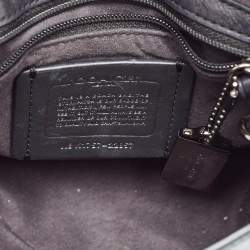 Pre Owned Coach Metallic Green Leather Bowery Crossbody Bag