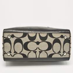 Coach Black Signature Canvas and Leather Legacy Haley Satchel