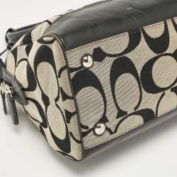 Coach Black Signature Canvas and Leather Legacy Haley Satchel
