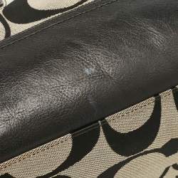 Coach Black Signature Canvas and Leather Legacy Haley Satchel