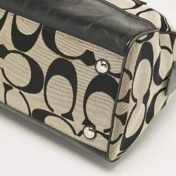 Coach Black Signature Canvas and Leather Legacy Haley Satchel
