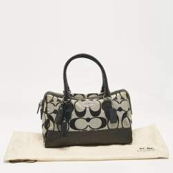 Coach Black Signature Canvas and Leather Legacy Haley Satchel