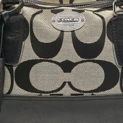 Coach Black Signature Canvas and Leather Legacy Haley Satchel