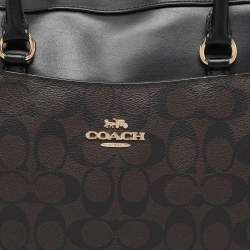 Coach Brown/Black Coated Canvas and Leather Laptop Bag