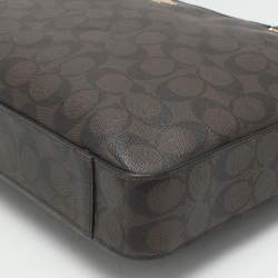 Coach Brown/Black Coated Canvas and Leather Laptop Bag