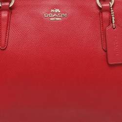 Coach Red Leather Christie Top Zip Satchel