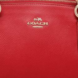 Coach Red Leather Christie Top Zip Satchel