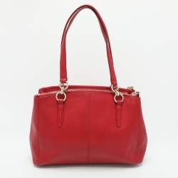 Coach Red Leather Christie Top Zip Satchel