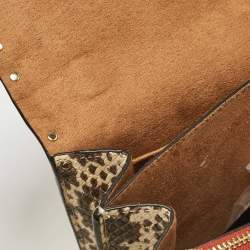 Coach Multicolor Signature Coated Canvas, Python Embossed and Leather Mini Klare Shoulder Bag