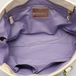 Coach Multicolor Signature Straw and Leather Poppy Tote