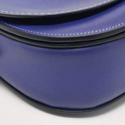 Pre Owned Coach Purple Leather Saddle 23 Crossbody Bag