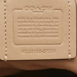 Coach Beige Coated Canvas Leather Satchel