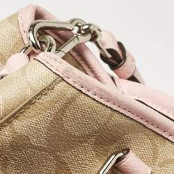 Coach Pink/Beige Signature Coated Canvas Margot Carryall Satchel