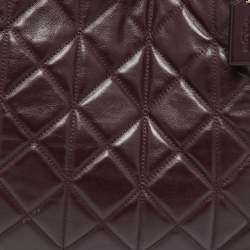 Pre Owned Coach Burgundy Quilted Leather Phoebe Madison Shoulder Bag