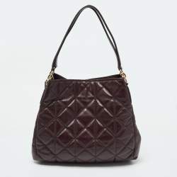 Pre Owned Coach Burgundy Quilted Leather Phoebe Madison Shoulder Bag