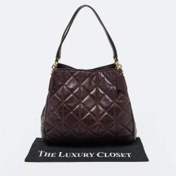 Pre Owned Coach Burgundy Quilted Leather Phoebe Madison Shoulder Bag