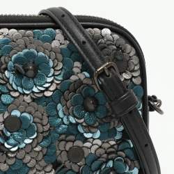 Coach Multicolor Leather Sadie Flower Applique Crossbody Bag