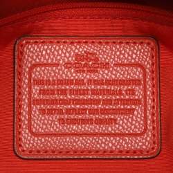 Coach Red Printed Leather Bennett Satchel