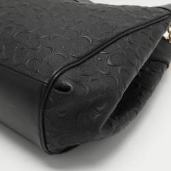 Pre Owned Coach Black Embossed Leather Lexy Shoulder Bag