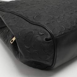 Pre Owned Coach Black Embossed Leather Lexy Shoulder Bag