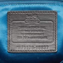 Pre Owned Coach Black Matelasse Nylon 70th Anniversary Madison Satchel