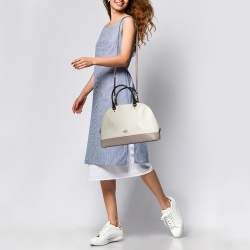 Pre Owned Coach Tricolor Leather Sierra Satchel