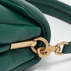 Pre Owned Coach Dark Green Leather Tabby Pillow 26 Shoulder Bag