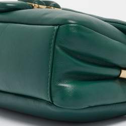 Pre Owned Coach Dark Green Leather Tabby Pillow 26 Shoulder Bag