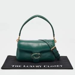 Pre Owned Coach Dark Green Leather Tabby Pillow 26 Shoulder Bag
