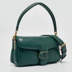 Pre Owned Coach Dark Green Leather Tabby Pillow 26 Shoulder Bag