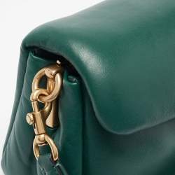 Pre Owned Coach Dark Green Leather Tabby Pillow 26 Shoulder Bag