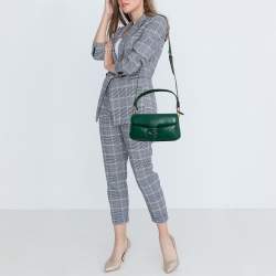 Pre Owned Coach Dark Green Leather Tabby Pillow 26 Shoulder Bag