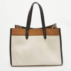Pre Owned Coach Multicolor Leather Coach Badge Field 30 Tote